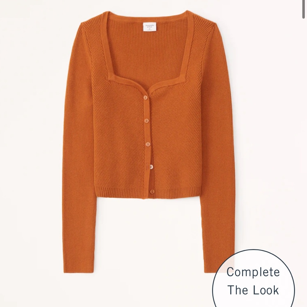 Abercrombie Button-Through Slim Sweetheart Sweater